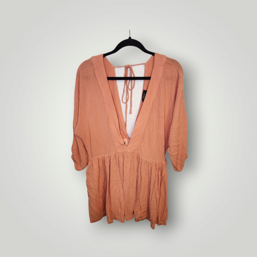 Vici Mini Dress Tunic Plunge Deep Neckline Size Small